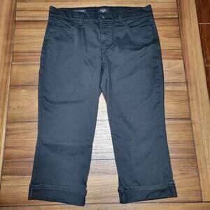 NYDJ Marilyn Crop Black Denim Jeans w/ Lift X Tuck Technology - Size 10